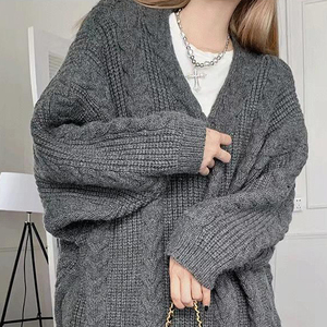 2024 nueva primavera y otoño Regular estándar Casual botón frontal moda cárdigan de punto mujeres - Product Image 2