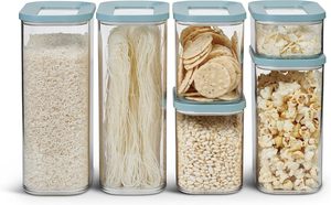 Juego de Recipientes Cuadrados de Vidrio para Almacenar Alimentos con Tapas, Ideales para Pasta, Galletas, Nueces, Organiza tu Cocina de Forma Ordenada y Limpia - Product Image 2