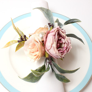 Fleur artificielle <span class=keywords><strong>rond</strong></span> <span class=keywords><strong>de</strong></span> <span class=keywords><strong>serviette</strong></span> Rose anneau <span class=keywords><strong>de</strong></span> <span class=keywords><strong>tissu</strong></span> <span class=keywords><strong>de</strong></span> style occidental dîner <span class=keywords><strong>tissu</strong></span> boucles <span class=keywords><strong>de</strong></span> <span class=keywords><strong>serviette</strong></span> - Product Image 3