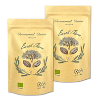 Pochette Doypack en papier kraft compostable avec logo personnalisé imprimé, fermeture à glissière refermable pour poudre de cacao