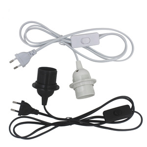 1.8M longueur de ligne <span class=keywords><strong>E27</strong></span> douille de lampe à LED a250V 4A 303 <span class=keywords><strong>adaptateur</strong></span> de support de lampe marche/arrêt pour support de douille de Suspension de lumière LED - Product Image 1