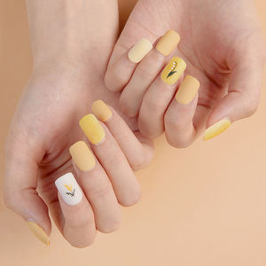 Rosalind — kit d'accessoires pour ongles, personnalisés, jaunes, à pression, ongles artificiels, bâton de vernis gel avec adhésif, 24 pièces - Product Image 6