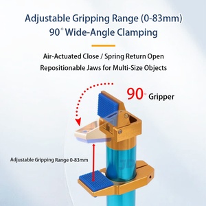 Pince robotique à doigt unique, pneumatique composée, à bascule, pour cylindres de 20 à 95 mm, avec rotation à 90° °   Pièces pneumatiques pour mécanisme de retournement - Product Image 5