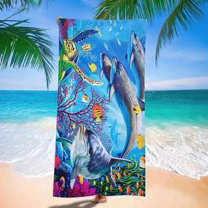 Serviette de plage d'été douce et absorbante, sans sable, avec imprimé tortue de mer, séchage rapide, en fibres ultra-fines, pour le sport - Product Image 3