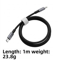 Kabel Data Pengisian Cepat Tipe-C Ganda 60W BJC Black Braided Nylon untuk Ponsel iPhone
