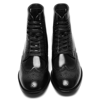 Bottes en cuir à lacets et fermeture éclair, talon haut, marque personnalisée, vente en gros d'usine, bottes pour hommes de haute qualité, rehaussant la taille de 7 cm