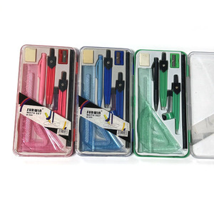 Juego de Compás, Lápiz, Regla y Borrador Surwin M-509, Material Escolar de Plástico para Dibujo y Pintura, Ideal para Exámenes, Gran Venta - Product Image 3
