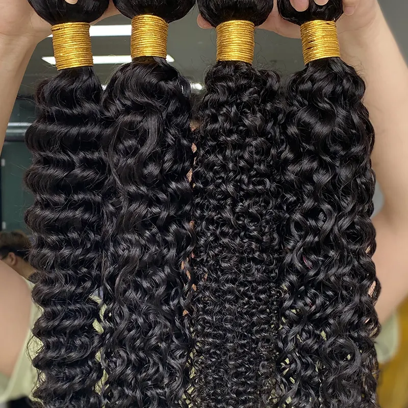 Wholesale 7A 8A Cheap Brazilian Hair Bundles Raw Virgin 100% Human Hair Bundle Water Curls Hair Bundles