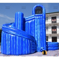 Toboggan aquatique gonflable commercial en PVC pour adultes, idéal pour la location en parc extérieur