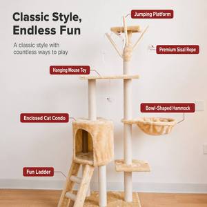 Jouets de chat amusants et interactifs en bois, avec jouets pour chat amusants et amovibles, jeu de chasse, tour pour chat, condo, tunnel, plateforme, arbre à chat - Product Image 3
