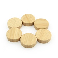 Vente en gros de couvercles en bois écologiques usinés CNC, pièces personnalisées en bois naturel, bouchons à vis en bambou avec revêtement plastique pour pots de crème en verre