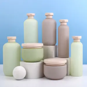 Personalizar a impressão do logotipo matéria PE corpo Creme Plástico Cosméticos Embalagem Jar e garrafas Para Skincare e produtos para o cabelo em conjunto