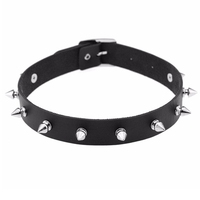 Collier ras du cou Emo avec pointes, collier en cuir pour femme et homme, chaîne de bijoux pour le cou, collier ras du cou punk, accessoires esthétiques gothiques