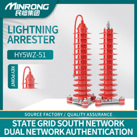 Parafoudre extérieur haute tension 35 kV Minrong HY5WZ-51/134 en oxyde de zinc composite pour la production d'énergie éolienne en caoutchouc de silicone