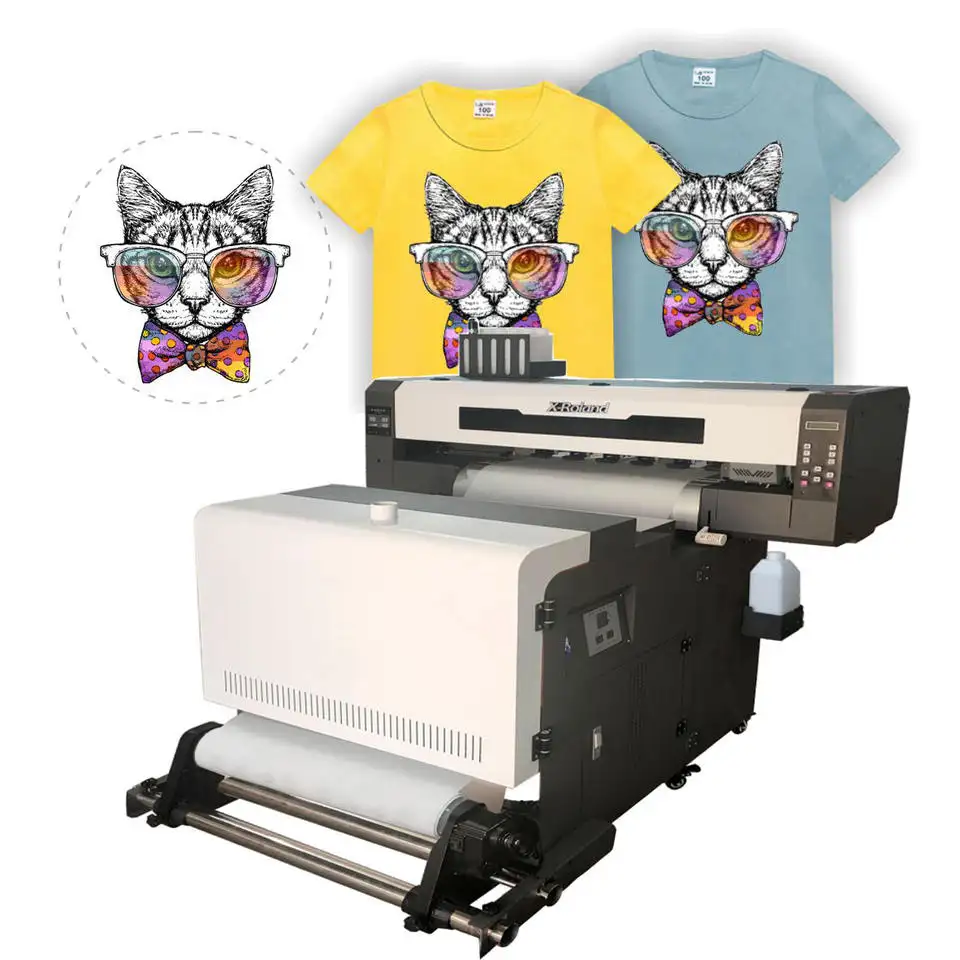 बड़े प्रारूप प्रिंटर 60 सेमी i3200 xp600 डबल साइड पालतू फिल्म dtg प्रिंटर टी-शर्ट प्रिंटिंग मशीन dtf प्रिंटर