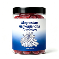 Bonbons gommeux à l'ashwagandha et au magnésium, complément nutritionnel quotidien, améliore l'immunité, logo personnalisé, bouteille, marque privée, ODM OEM