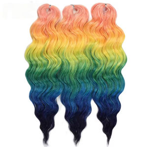 Wholesale Premium Fiber Heat Resistant Deep Water Wave Ombre Blonde <strong>Braids</strong> Twist Crochet Braiding Synthetic Hair Extensions - Product Image 3