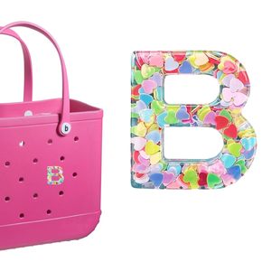 Abalorios de letras para Bogg Bag, accesorios de letras con lentejuelas del alfabeto, dijes para insertar en Bogg Bag, abalorios de letras para bolsos de playa - Product Image 1