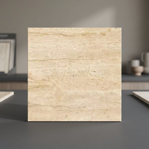 Crystal Gold Calacatta 600x600mm Polished Porcelain Tiles White Marble Effect Luxury Floor Design - Product Image 1