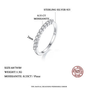 CZCITY-anillo de compromiso de diamante para mujer, joya de boda, Plata de Ley 925, moissanita, Tenis apilable - Product Image 2