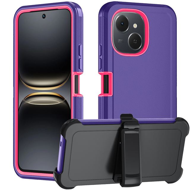 Heavy Duty Defender Belt Clip 3 in 1 Rugged Wireless Charging Phone Case for Tecno G0 2025/10 Pro/20 Pro/10C/G0 2024/20C/30/40C