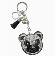 Pendentif Papillon Scintillant Bleu Lac avec Strass et Pompons, Ornement Suspendu de Haute Qualité, Porte-clés Best-seller