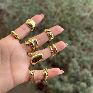 Anillos Minimalistas de Acero Inoxidable al por Mayor, Joyería de Compromiso y Boda, Anillos Modernos Resistentes al Agua con Baño de Oro de 18k para Mujer - Product Image 6