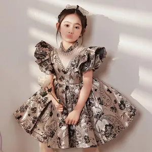 Children's Dress Birthday Clothing V Neck Princess Teen Girl Dress Summer Boutique Beauty Pageant Flower Baby Wedding Dress