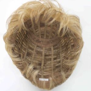 Novità del Commercio All'ingrosso del Fornitore Sintetico Nero Donne Disordinato Dritto Fatta a Macchina Frangia Luminoso di Colore Biondo <span class=keywords><strong>Bob</strong></span> Taglio Pixie Parrucca - Product Image 6