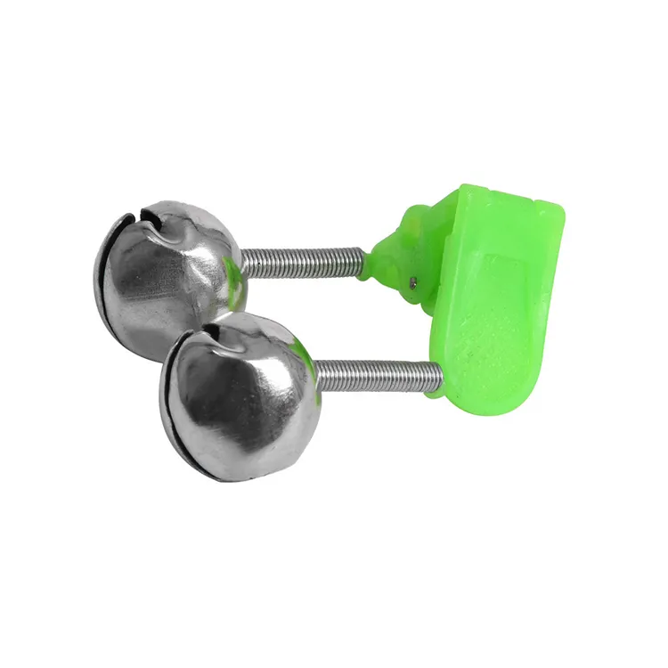 New design 5cm/8g carp fishing Green ABS Rod Bells Ring Double fishing alarm bell