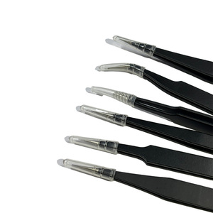 Pincettes antistatiques Lijian en acier inoxydable à pointe incurvée pour l'électronique, les cils, le nail art et le nettoyage des nids d'oiseaux - Product Image 1