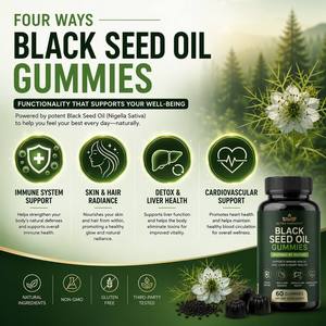 Gomitas de Frutas Sin Azúcar para Adultos, Marca Privada, con Aceite de Semillas Negras, Vitaminas DE y Suplementos Herbales - Product Image 3