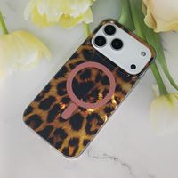Étui de téléphone portable magnétique en TPU+PC Leopard pour 6 7 X XS 11 12 13 14 15 16 17 Pro Max pour Oppo Vivo Samsung A04 A16 S26 S24 S23U