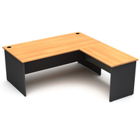 Bureau de direction en forme de L, durable et peu encombrant, table de bureau moderne en bois, retour personnalisable, écologique, résistant à l'eau
