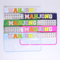 Keymay personnalisé Chenille Letetr Patch broderie plat grand sac en vinyle Pvc clair voyage Mahjong sac de rangement tuile Mahjong sac