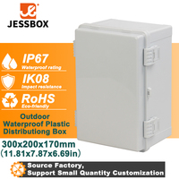 Boîte de distribution étanche en plastique ABS FAMETO, certifiée IP67 CE, 300x200x170mm, pour usage extérieur, avec interrupteur à bouton-poussoir, OEM