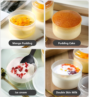5oz 145ml Japanse voedselveilige PP wegwerp puddingbekers met deksels, hittebestendig, blanco logo voor cake en snoep