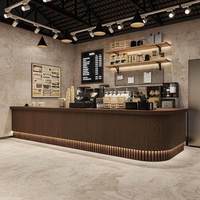 Meubles de présentation de boissons modernes et luxueux, comptoir de café en bois personnalisé