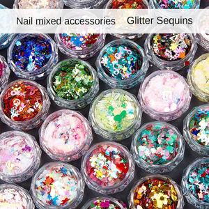 Popular 3D Mixed Jewelry Nail Art con Flash Lentejuelas Laser Flash Powder Drops Glue Hemp Filler-Material <span class=keywords><strong>de</strong></span> metal - Product Image 2