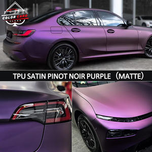 Peinture de carrosserie automobile, <span class=keywords><strong>film</strong></span> vinyle satiné pinot <span class=keywords><strong>noir</strong></span> violet, <span class=keywords><strong>film</strong></span> auto-adhésif anti-rayures à changement de couleur pour voitures - Product Image 2