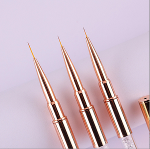 Pinceau à ongles ultra-fin en nylon avec manche diamant blanc et capuchon, pour dessin de lignes fines, peinture et nail art en salon - Product Image 6