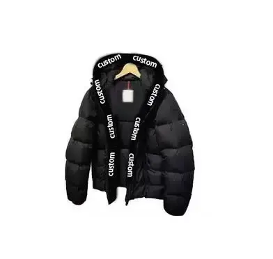 Winter Daunen mantel Hoodie Puffer Männer Kleidung Jacke Streetwear Druck Gurtband Verdickung Bubble Coats Herren jacke