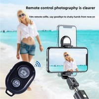 Télécommande à double bouton pour perche à selfie, compatible Android et smartphone, avec boîtier en plastique ABS