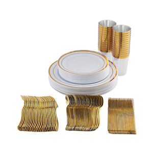 Bán buôn <span class=keywords><strong>PS</strong></span> nhựa dao kéo bộ đồ ăn dùng một lần 25 10.25 "tấm 25 7.5" tấm 25 dao 25 nĩa 25 muỗng - Product Image 2