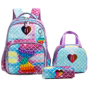 Jouet arc-en-ciel personnalisé pour enfants, sac à dos Pop en Silicone, licorne, sacs d'école pour enfants et sac de boîte à déjeuner pour filles - Product Image 2