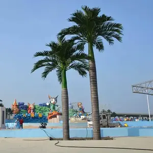실내 야외 수영장 장식 도매 15Ft 5m 20ft 유리 섬유 큰 인공 왕 로얄 야자수 판매