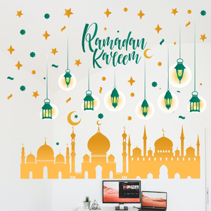 DAMAI Eid Al-Fitr Arab Castle Chandelier Living Room Sofa Wall <b>Sticker</b> Window Decoration - Product Image 3