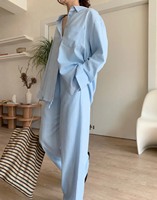 Vêtements pour femmes OEM, ensembles décontractés pour femmes, ensembles en coton et lin, tenues en deux pièces, ensembles de travail, chemise à manches longues, pantalon taille haute, costumes