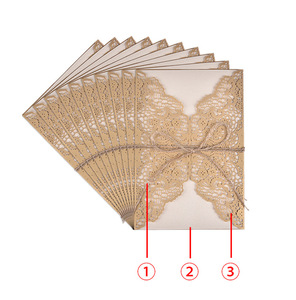 Flower Hollow Cut Wedding <strong>Invitations</strong> Elegant Engagement Mariage Wedding <strong>Invitation</strong> Card With Rope <strong>Free</strong> Envelope Seals - Product Image 5