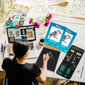 Bview الفن المهنية 50 قطعة الفن الرسم رسم أدوات عدة مع كتاب رسم - Product Image 2